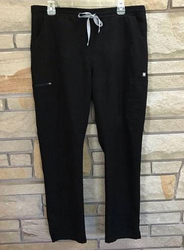 FIGS High Waisted Yola Skinny Scrub Pants Black Large