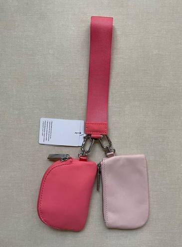 Lululemon Dual Pouch Wristlet - Pink Mist/Raspberry Cream/White