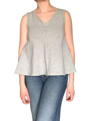 Kate Spade  Saturday Gray structured v-neck light gray flare peplum tee tank