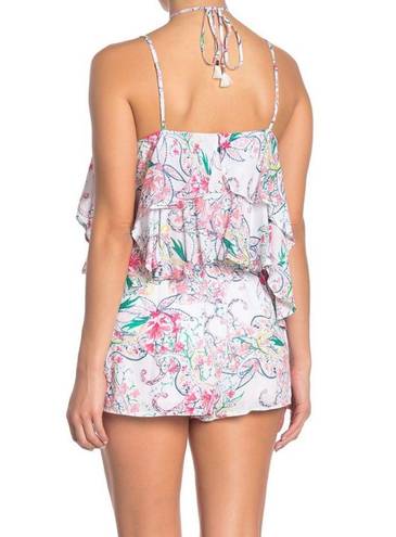 l*space L*  White Floral Seaside Halter Romper medium 