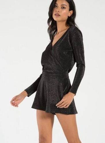 n:philanthropy  Fire Sparkle Long Sleeve Romper in Black size Small