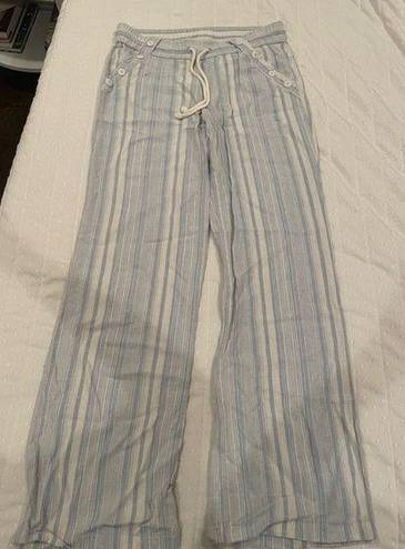 Jolt Blue and White  Linen Pants