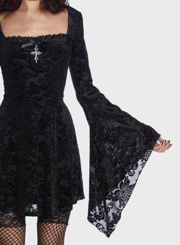 Dolls Kill NWOT Halloween Witchy Goth Velvet Mini Dress by  Widow brand Size Small