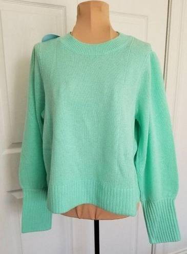 Hill House  Home Cropped Silvia Sweater Ocean Wave Green 100% Merino Wool Size S