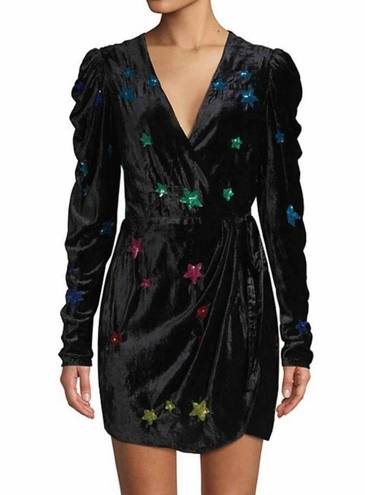 Rococo  Sand Velvet Star sequin faux wrap star dress