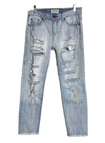 One Teaspoon  Awesome Baggie Jeans Blue Light Wash Highly Destroyed Distressed