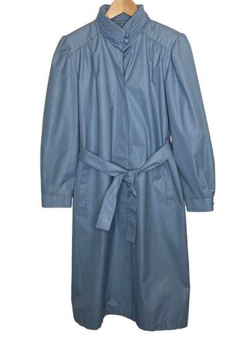 London Fog Vintage  Belted Trench Coat Maincoats Longline Blue Long, size 10P