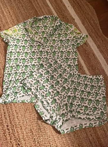 Roller Rabbit Green Monkey Short Pajama Set