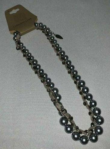 Coldwater Creek  Womens Necklace Bauble & Chain Silver Gray 9"