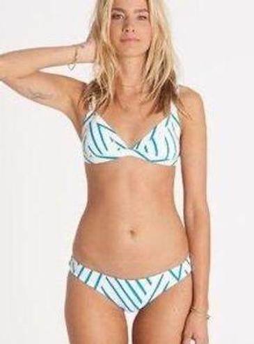 Billabong Blue and White Striped Bikini