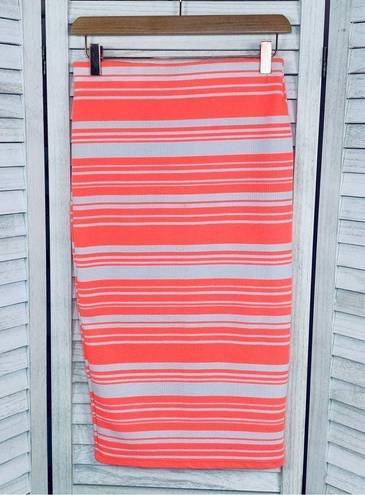 Brat Star  Neon Striped Pencil Skirt Small White Pink