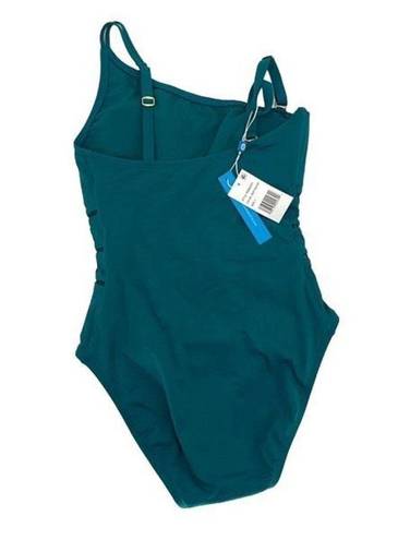 Bleu Rod Beattie Bleu by Rod Beattie Womens Ring Me Up One Shoulder Swimsuit Teal Size 4 NWT