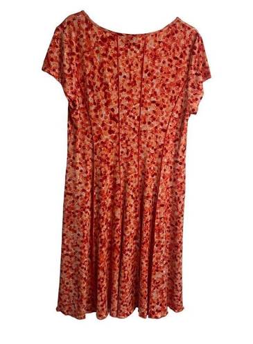 Connected Apparel  size 16 coral pink dot patterned  dress