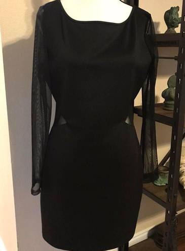 Marilyn Monroe  Black Mini Dress With Sheer Sleeves And Cut Outs