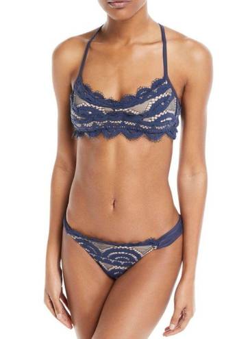 PilyQ  navy nautica lace teeny bikini set. M-teeny. New.