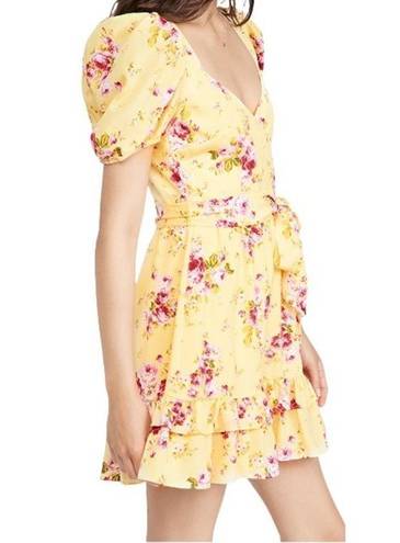 Likely ReVolve  Yellow Pink Rose Mini Quinn Dress in Snapdragon NWOT