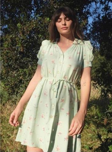 Christy Dawn  Alyssa Dress Vintage Ditsy Floral Mini Dress, Pear Spray, Size XS