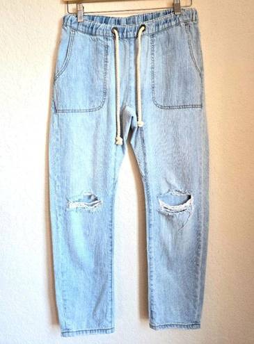 One Teaspoon  Shabbies Drawstring Boyfriend Denim Joggers Size XSmall