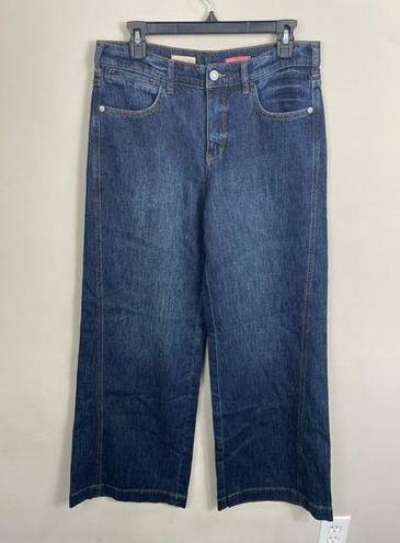 Pilcro Anthropologie Wide Leg Jeans Sz 28 Dark Wash Blue Denim Looser Fit