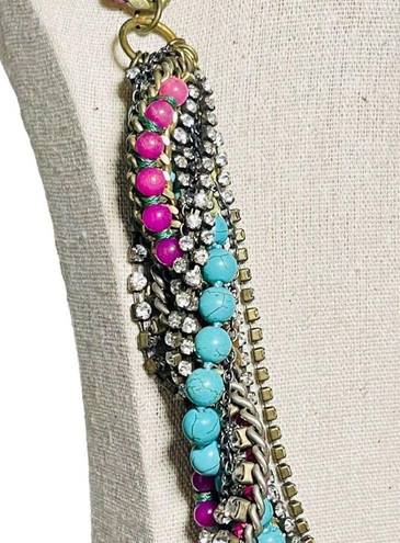 Stella & Dot Retired  Bamboleo Jade Turquoise Crystal  Necklace Retail $228