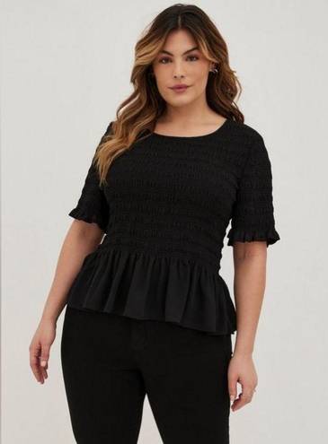 Torrid  Plus Size Peplum Chiffon Smocked Top