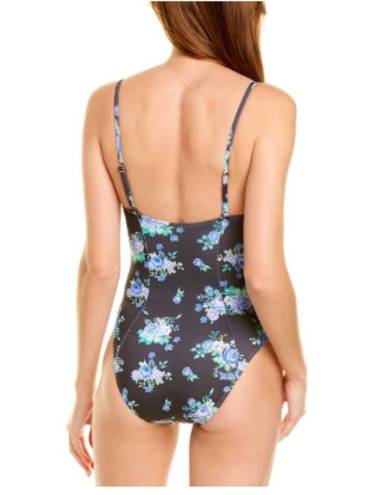 We Wore What NWT  UNDERWIRE ONE-PIECE SWIMSUIT BLACK MULTI