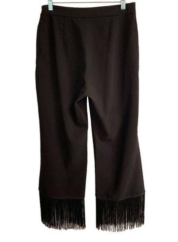 Lulus  Catch a Crutch black fringe crop womens pants L