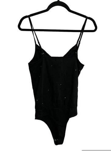 n:philanthropy  Rhinestone Embellished Black Bodysuit