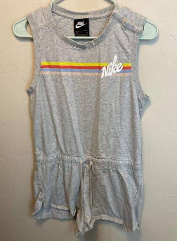 Nike  Grey One Piece Romper Rainbow Stripe Cotton Lounge Set Size Small