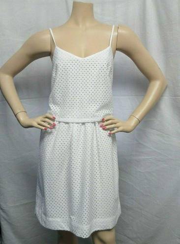 The Loft "" WHITE EYELET OVERLAY TOP CAREER CASUAL DRESS SIZE: 8 NWT $80