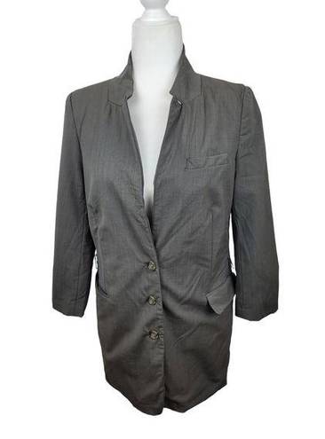 Elizabeth and James  Women Brown Wool Blend Long Oversized Blazer Romantic Size 8