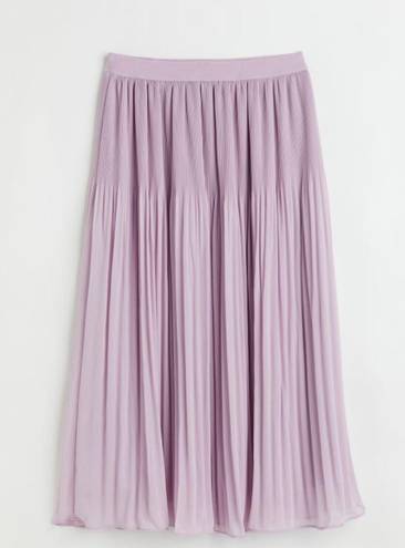 H&M Lavender Pleated Midi Skirt