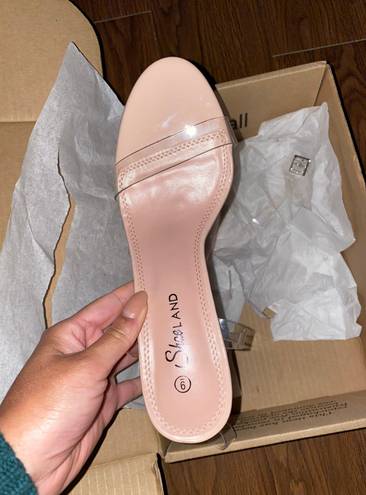 Shoe Land Nude/Clear Heels