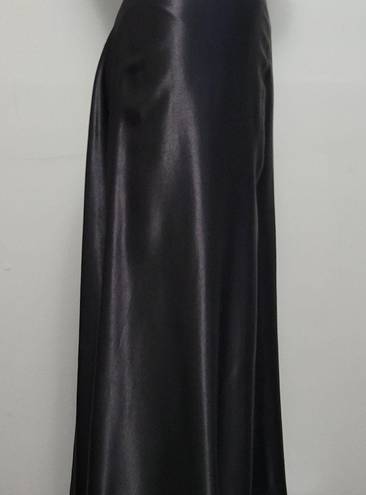 Impressions Vintage  black satin full circle maxi dress size xl