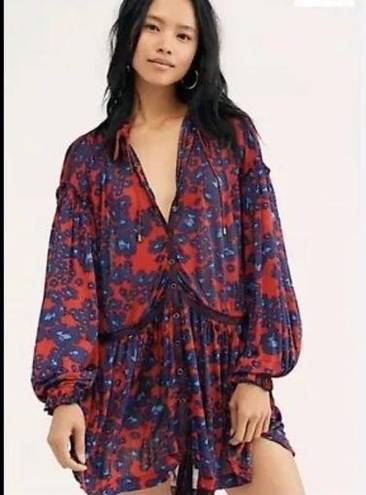 Free People  Love Letter Dress / Tunic Women's Size Large  Floral Boho