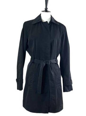 London Fog  Women’s Trench Coat Belted Jacket Classic Black Size Large