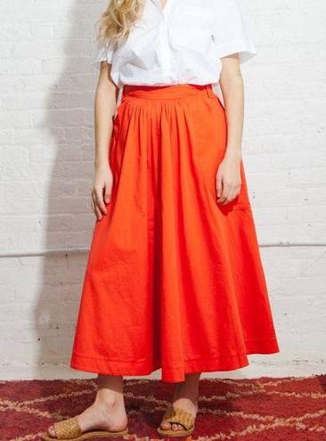 Steven Alan  NEW Red/Pink Margot Midi Skirt