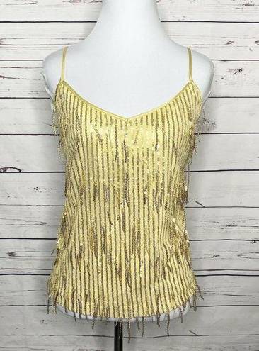 Zeagoo NWT  Gold Dripping Sequins Tank Top Size Large