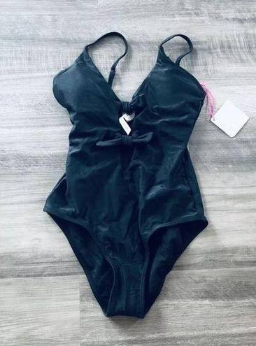 Vanilla Beach Vanilla/Beach Black Bow One-Piece Swimsuit XS NWT