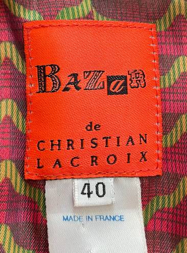 Christian LaCroix Vintage  Bazar Hot Pink 100% Wool Boho Blazer, size 40 or US 8