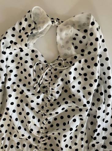 Revolve MORE TO COME Cymone Mini Polka Dot Dress