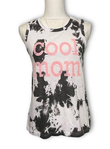Grayson Threads NWT Black White Cool Mom Tie Dye Ink Spot Muscle Tee Tank Top New