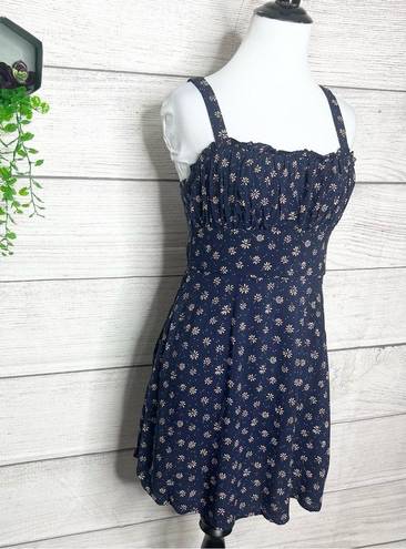 Trixxii Navy Blue Floral Mini Sun Dress Size Medium