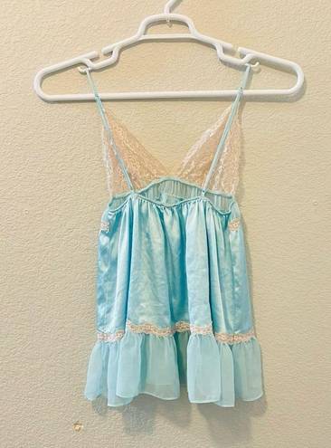 Victoria's Secret  Sexy 2013 Sky Blue & Lace Sheer Chemise Slip Lingerie Sz Sm