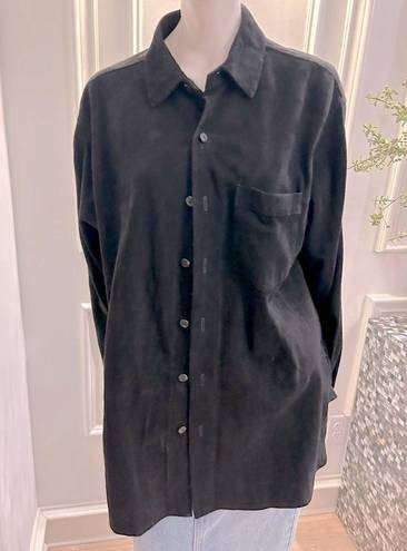 Polo  Ralph Lauren Western Suede Black Leather Shirt Shacket for Spring layering