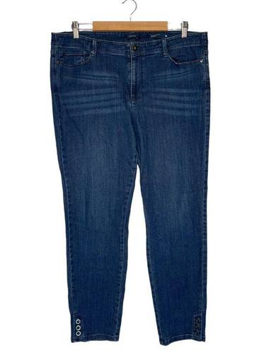 J.Jill  Jeans Womens 16 Denim Authentic Fit Slim Ankle Distressed Mid Rise Blue