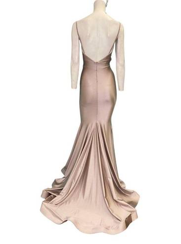 Jessica Angel  347 Open Back V-neck Maxi Gown Blush Size XS NWT