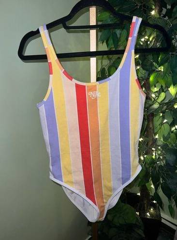 Nike  Retro Multicolor Striped Bodysuit Size Small