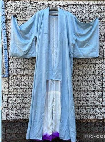 Vintage Blue  Asian box sleeve kaftan monk robe purple ombré