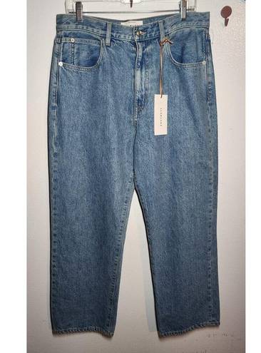 SLVRLAKE London Cropped High Rise Jeans in Fool For Love Mid Wash Size 32